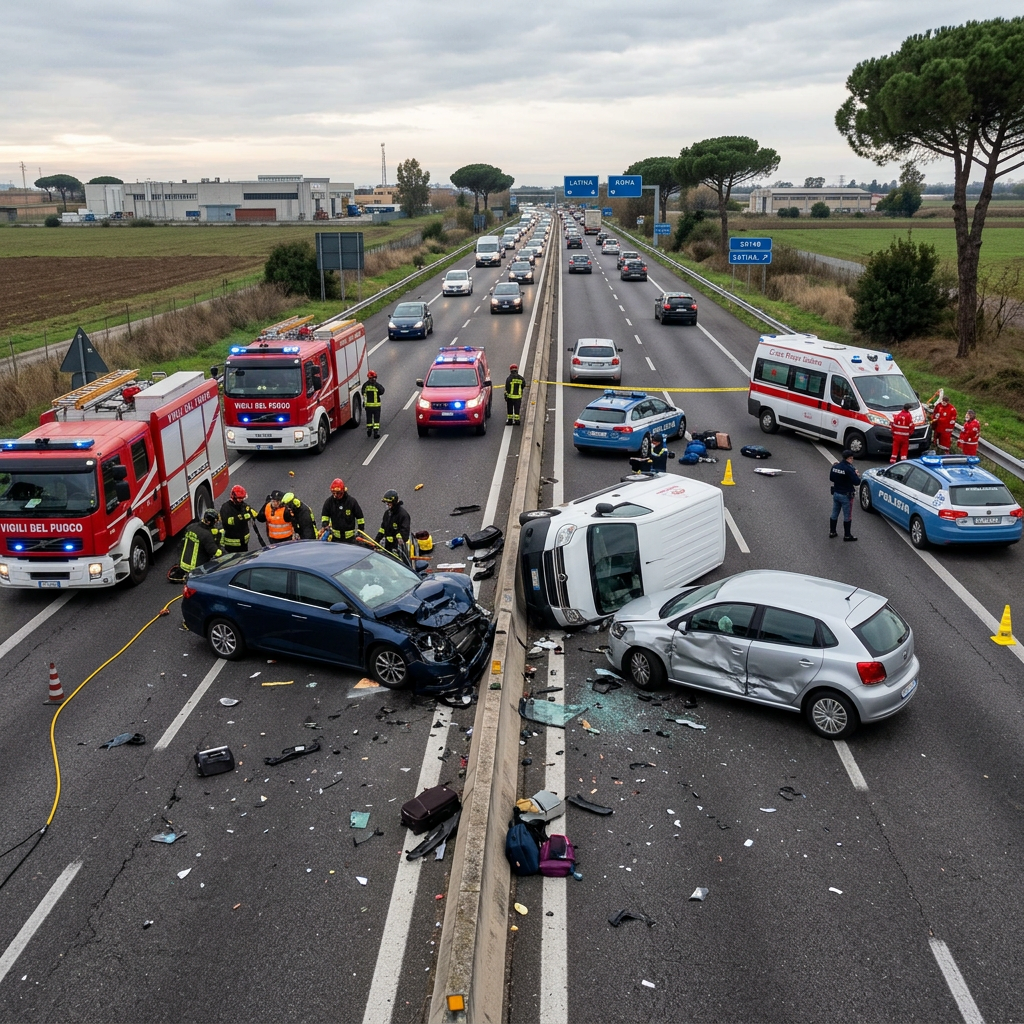 Incidente stradale sulla Pontina