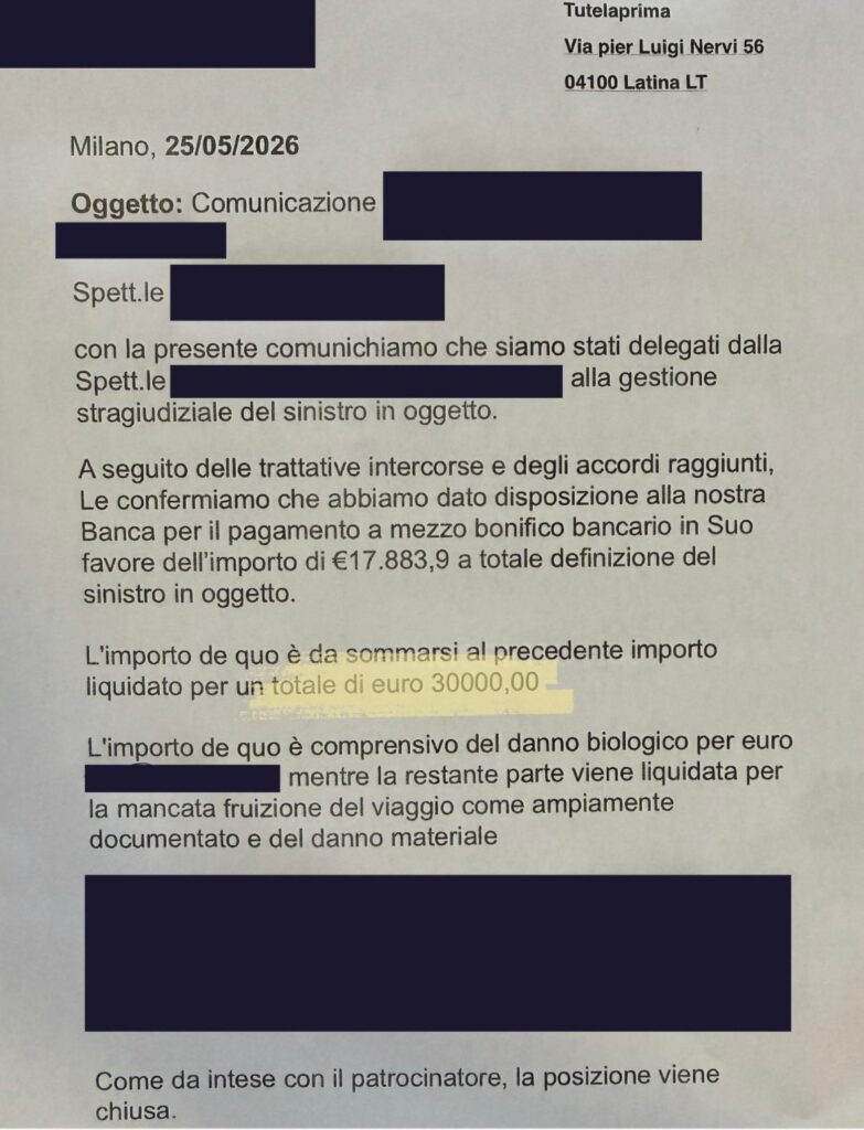 risarcimento scontro auto ad un incrocio, caso risolto Tutelaprima